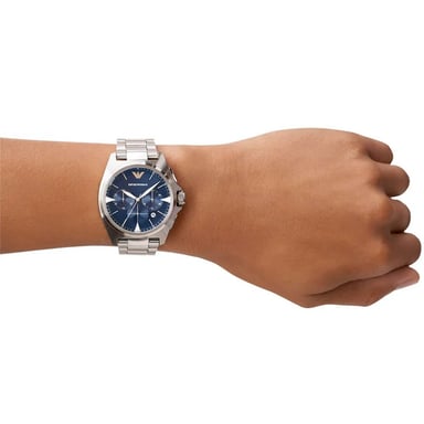RELOJ HOMBRE ANÁLOGO EMPORIO ARMANI NICOLA AR11411 FECHA CRONÓMETRO ACERO INOXIDABLE DIAL AZUL - 3