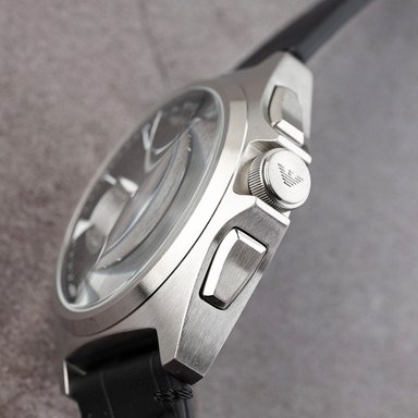 RELOJ HOMBRE ANÁLOGO EMPORIO ARMANI NICOLA AR11430 FECHA CRONÓMETRO ACERO INOXIDABLE CORREA DE CUERO NEGRO - 4
