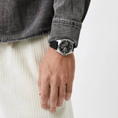 RELOJ HOMBRE ANÁLOGO EMPORIO ARMANI NICOLA AR11430 FECHA CRONÓMETRO ACERO INOXIDABLE CORREA DE CUERO NEGRO - 5