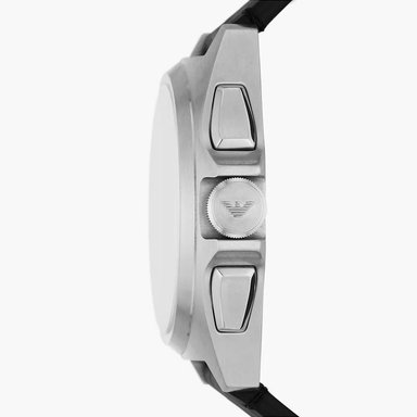 RELOJ HOMBRE ANÁLOGO EMPORIO ARMANI NICOLA AR11430 FECHA CRONÓMETRO ACERO INOXIDABLE CORREA DE CUERO NEGRO - 6