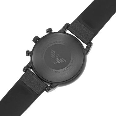 RELOJ HOMBRE ANÁLOGO EMPORIO ARMANI LUIGI AR11351 FECHA CRONOMETRO CORREA DE CUERO NEGRO DIAL AZUL - 5