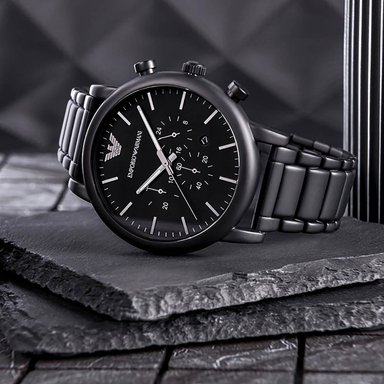 RELOJ EMPORIO ARMANI LUIGI AR1895 HOMBRE ANÁLOGO FECHA CRONOMETRO ACERO INOXIDABLE NEGRO MATE - 3