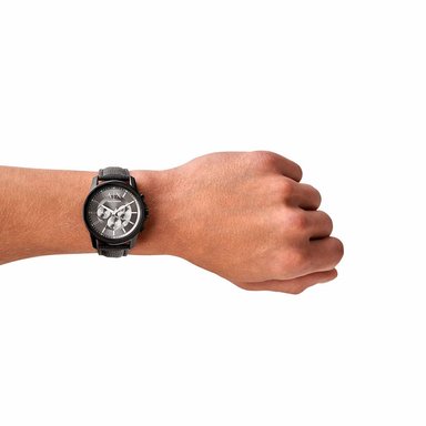RELOJ HOMBRE ANÁLOGO ARMANI EXCHANGE OUTERBANKS AX1724 FECHA CRONÓMETRO CORREA CUERO NEGRO DIAL GRIS - 5