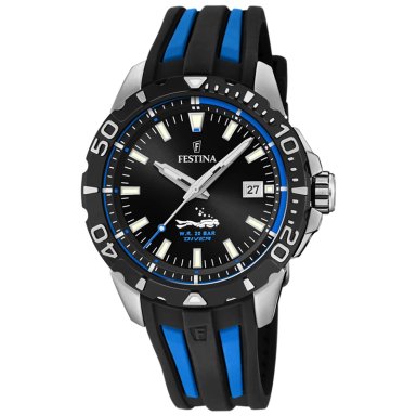RELOJ FESTINA THE ORIGINALS F20462/4 PARA HOMBRE FECHA ACERO INOXIDABLE CORREA DE SILICONA Y DIAL NEGRO