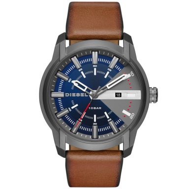 RELOJ DIESEL AMBAR DZ1784 PARA HOMBRE FECHA ACERO GUNMETAL DIAL AZUL
