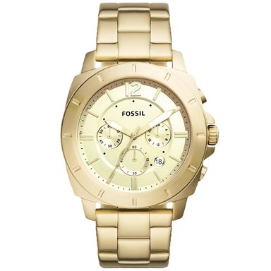 RELOJ HOMBRE ANÁLOGO FOSSIL PRIVATEER SPORT BQ2694 FECHA CRONÓMETRO ACERO INOXIDABLE DORADO