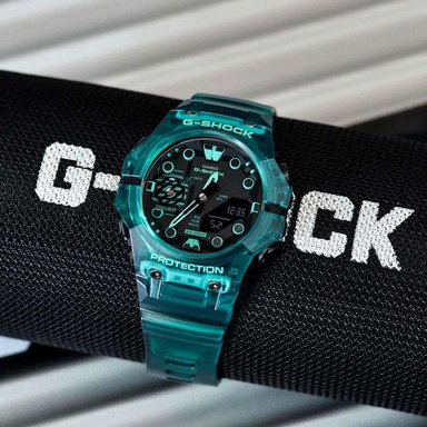 RELOJ HOMBRE CASIO G-SHOCK CARBON CORE GA-B001G-2A BLUETOOTH DIGITAL ANÁLOGO TURQUESA TRANSPARENTE - 3