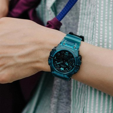 RELOJ HOMBRE CASIO G-SHOCK CARBON CORE GA-B001G-2A BLUETOOTH DIGITAL ANÁLOGO TURQUESA TRANSPARENTE - 5