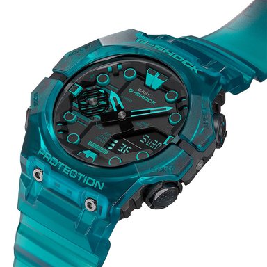 RELOJ HOMBRE CASIO G-SHOCK CARBON CORE GA-B001G-2A BLUETOOTH DIGITAL ANÁLOGO TURQUESA TRANSPARENTE - 6