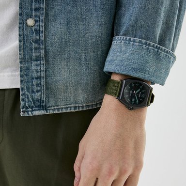 RELOJ HOMBRE CASIO MTP-E715C-3AV ANÁLOGO FECHA ACERO INOXIDABLE CORREA NYLON VERDE - 5