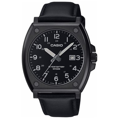 RELOJ HOMBRE CASIO MTP-E715L-1AV ANÁLOGO FECHA ACERO INOXIDABLE Y CORREA DE CUERO NEGRO