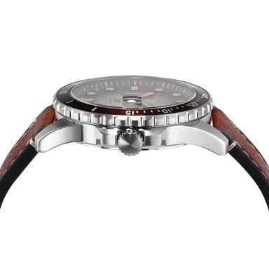 RELOJ FOSSIL BLUE FS5961 FECHA CORREA DE CUERO MARRÓN DIAL VERDE - 6
