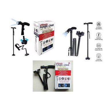 BASTÓN PLEGABLE LUZ LED ORTOPEDICO ALTURA REGULABLE MAGIC CANE