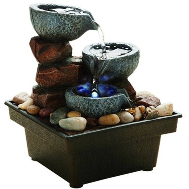 ADORNO CAFÉ MINI FUENTE AGUA DECORATIVA PILAS 133X185X133 CM LISBOA