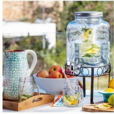 DISPENSADOR JABON LIQUIDOS DECORATIVO 8 L VIDRIO