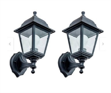 SET 2 FAROLES LUCES EXTERIORES NEGRO S 4 LADOS