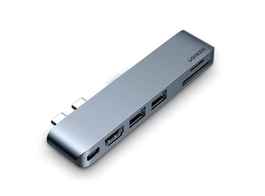 ADAPTADOR UGREEN MULTIFUNCIONAL HUB 6IN 2 USB/C CM380 GRIS - 1