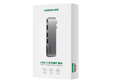 ADAPTADOR UGREEN MULTIFUNCIONAL HUB 6IN 2 USB/C CM380 GRIS - 2