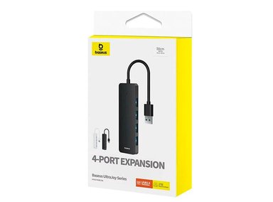 ADAPTADOR BASEUS 4EN1 HUB ULTRAJOY LITE USB-A A USB 3.0 50CM - NEGRO