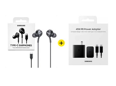 AUDIFONO SAMSUNG AKG TIPO C + CARGADOR SAMSUNG 45W CABLE TIPO-C 1.8M - 1