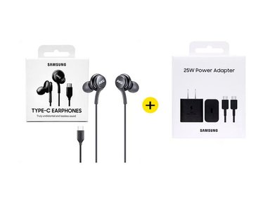 AUDIFONO SAMSUG AKG TIPO C + CARGADOR SAMSUNG GAN 25W NEGRO - 1