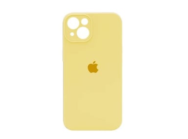 CASE IPHONE 15 SILICONA CON P/CÁMARA AMARILLO + MICA DE VIDRIO COMPLETO - 2
