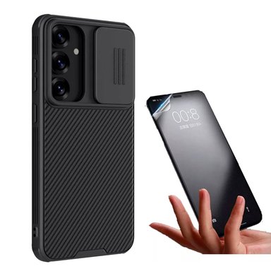 CASE PARA SAMSUNG S25 NILLKIN CAMSHIELD NEGRO + MICA HIDROGEL MATE LENSUN - 1