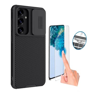 CASE PARA SAMSUNG S25 PLUS NILLKIN CAMSHIELD NEGRO + MICA HIDROGEL HD LENSUN - 1