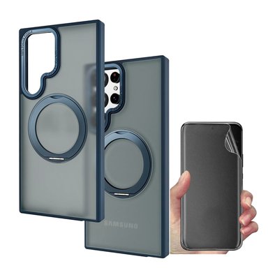 CASE MATE CON SOPORTE ROTABLE PARA SAMSUNG S25 ULTRA AZUL + MICA HIDROGEL MATE - 1