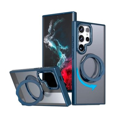 CASE MATE CON SOPORTE ROTABLE PARA SAMSUNG S25 ULTRA AZUL + MICA HIDROGEL MATE - 3