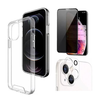 KIT- CASE SPACE + MICA ANTIESPIA 9H + P/CÁMARA PARA IPHONE 13 MINI - 1