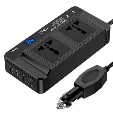 CONVERSOR DE CORRIENTE PARA AUTOS DE 200W SALIDA C Y USB - 5