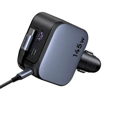CARGADOR DE AUTO UGREEN EC604 NEXODE 145W CON CABLE RETRACTIL GRIS - 3