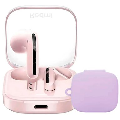 AUDIFONOS REDMI BUDS 6 ACTIVE ROSA + CASE PROTECTOR LILA - 1