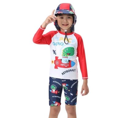 TRAJE DE BAÑO NIÑOS NATACION UPF 50 - ROPA DE BAÑO DINOSAURIO