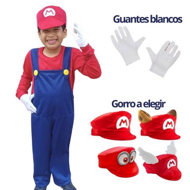 DISFRAZ MARIO BROS IMPORTADO - TRAJE MARIO BROS