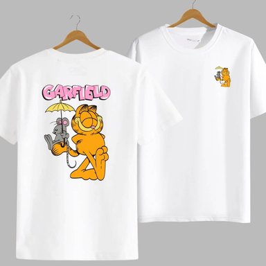 POLO ALGODÓN UNISEX BLANCO GARFIELD PELUCHE