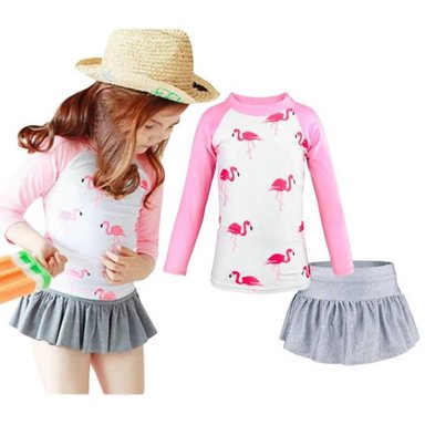 TRAJE BAÑO NIÑAS FLAMENCO ROPA DE BAÑO - TALLA 4 HASTA 12