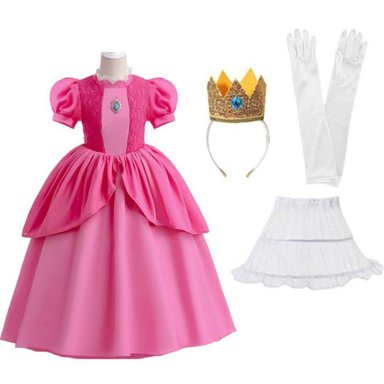 VESTIDO PRINCESA PEACH ROSADO - TALLAS 6 HASTA 14