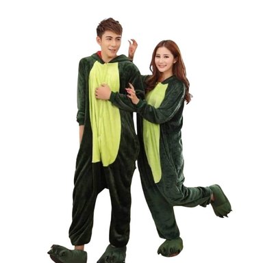 PIJAMA MUJER VERDE DINOSAURIO DISFRAZ IMPORTADO