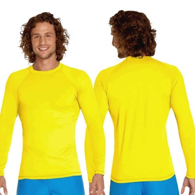 POLO NATACIÓN LICRA UNISEX AMARILLO PROTECCION UV - 3