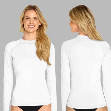 POLO NATACIÓN LICRA UNISEX BLANCO PROTECCION UV - 2