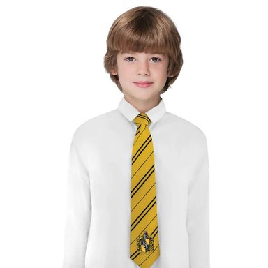 CORBATA HUFFLEPUFF NIÑOS ESCUDO BORDADO -  CORBATA HARRY POTTER