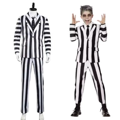 TRAJE BEETLEJUICE IMPORTADO DISFRAZ BEETLEJUICE