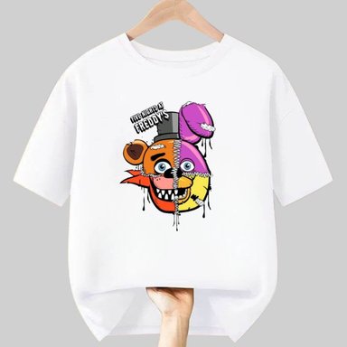 POLO BLANCO FNAF FIVE NIGHTS AT FREDDYS PELUCHE - TALLAS 6 HASTA XL