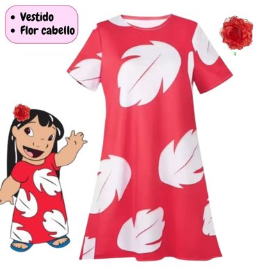 VESTIDO LILO STITCH ROJO DISFRAZ  IMPORTADO - TALLAS 4 HASTA 16