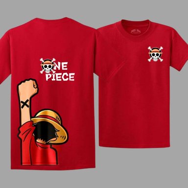POLO ALGODON LUFFY ONE PIECE ROJO PELUCHE - TALLAS 6 A XL