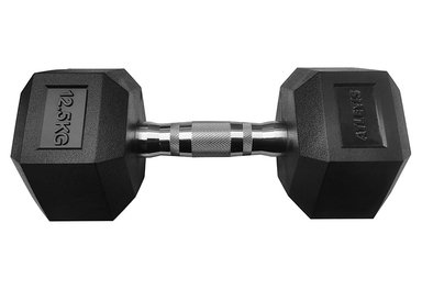 MANCUERNA HEXAGONAL 12.5 KG NEGRO