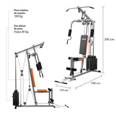 GIMNASIO ATLETIS 57019 HOME GYM TF-3000 100LB GRIS - 7