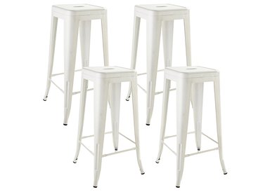 SET X 4 SILLAS DE BAR TOLIX CON RESPALDO GRIS